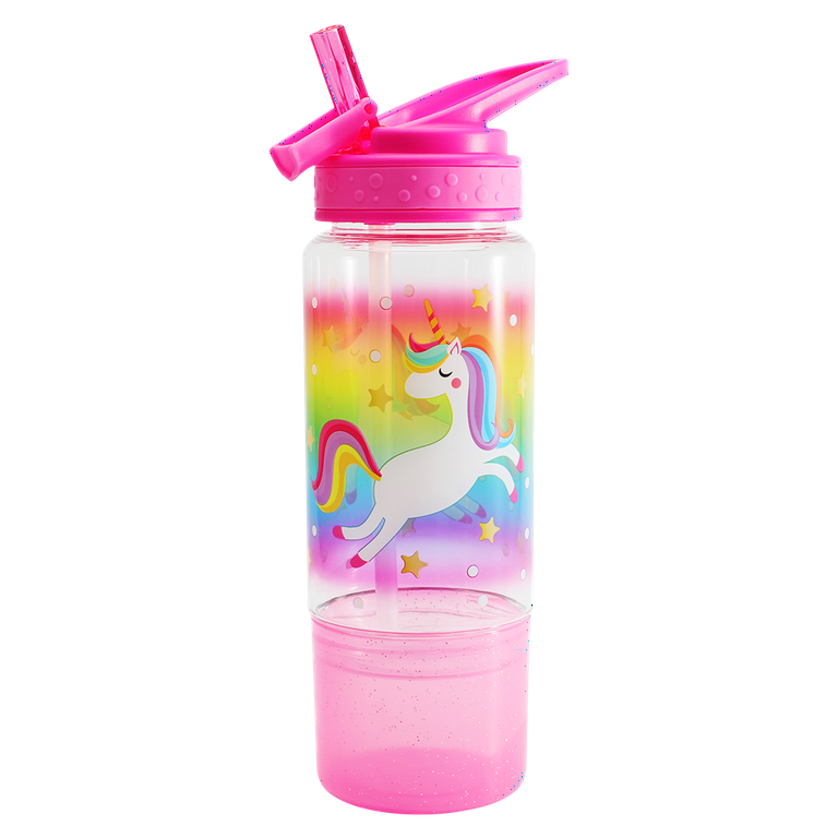 Home Tune 18oz Kids Water Drinking Sip Bottle - Tritan BPA Free, Flip Straw  Lid, Easy Open, Lightweight, Snack Compartment, Leak-Proof Water Bottle  with Cute Design for Girls & Boys - Unicorn 