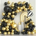thumbnail image 2 of FH 50pcs for Birthday Decoration Items, Anniversary, Baby Shower, Bachelorette Decorations. Metallic Chrome Balloons for Decorations(Black & Golden), 2 of 6