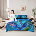 thumbnail image 4 of Erosebridal Teens Ocean Turtle Twin Bedding Sets 7-Piece,Girls Boys Blue Marine Animal Bedding Comforter Set,Black Reversible, 4 of 6