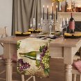 thumbnail image 1 of Red Wine Table Runner Grapes Rustic Bottles Farmhouse Italian Manor Tablerunners 13 x 48 Inch, Table Decorations Tabletop Scarf for Summer Gathering Holiday Farmhouse Kitchen Dining Decor, 1 of 4