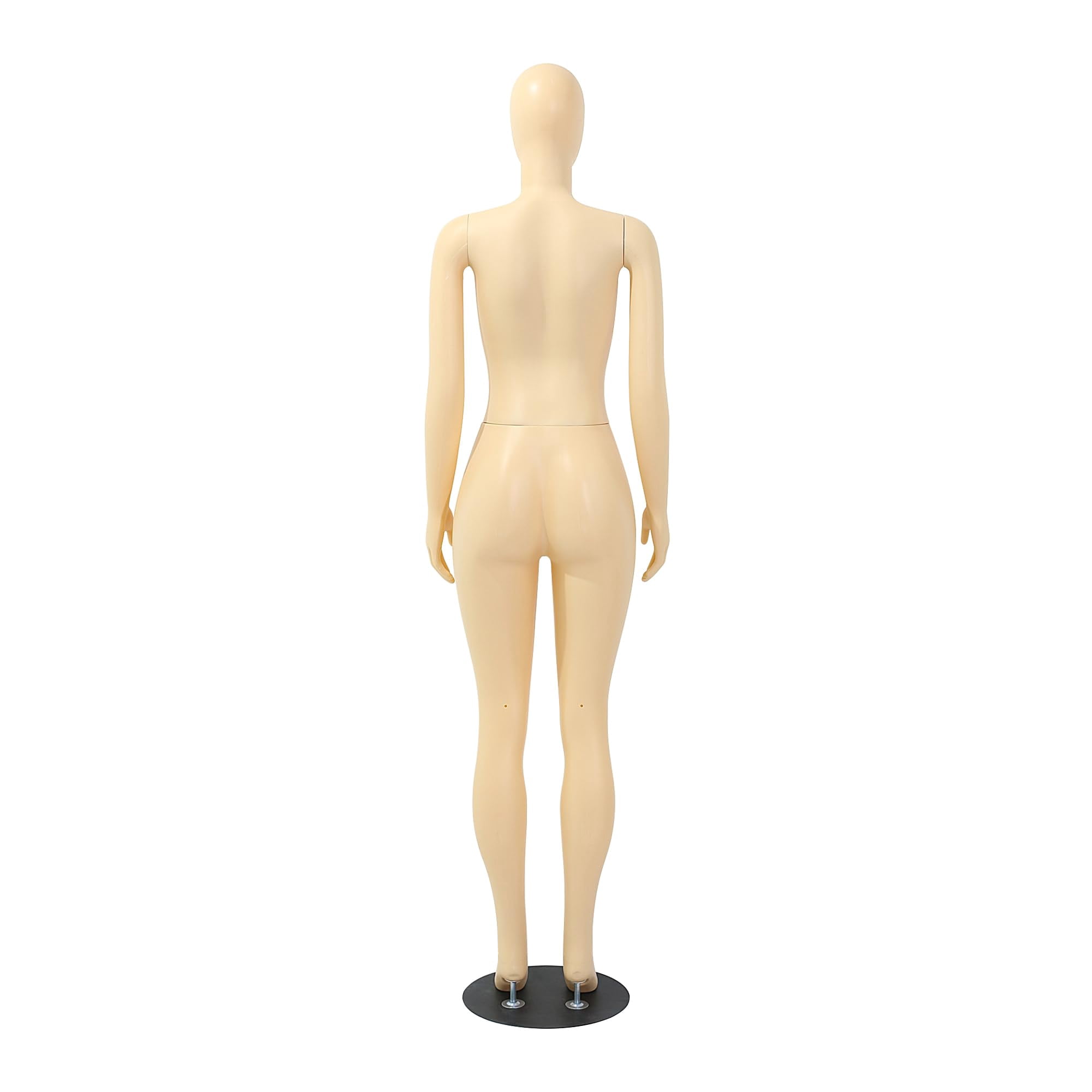 70" Full Body Female Mannequin, Lifelike Human Body Model, Brazilian Style Display Mannequin with Adjustable Arms - Removable Torso Stand - Metal Base for Sewing Fashion Showroom or Retail