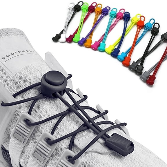 2-Pair Elastic Shoelaces with Drawstring - No Need to Tie Your Shoes Pink