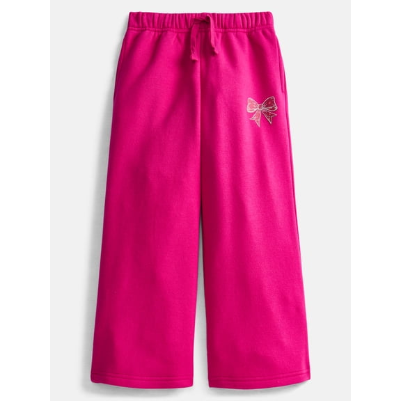 Wonder Nation Girls Wide Leg Fleece Pants, Sizes 4-18 & Plus