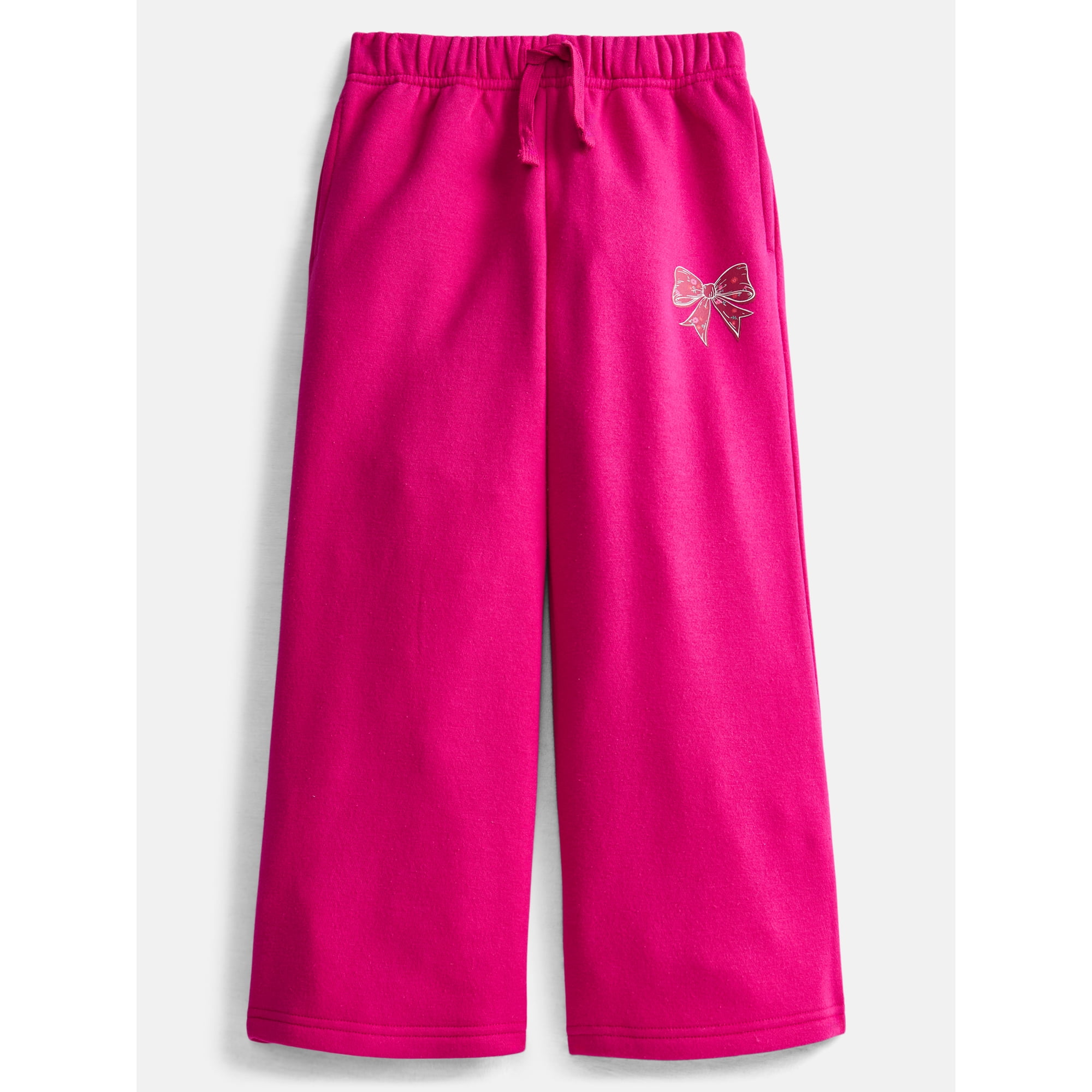 Wonder Nation Girls Wide Leg Fleece Pants, Sizes 4-18 & Plus