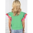 thumbnail image 4 of Women's Light Green Floral Sleeve Top with Ricrac Detailing - [ZhiHiMeRi] | (US 12-14)L, 4 of 7