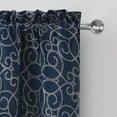 thumbnail image 3 of VCNY Home Versailles Navy Scroll Rod Pocket Blackout Curtain Panel, 52" x 90", 3 of 5