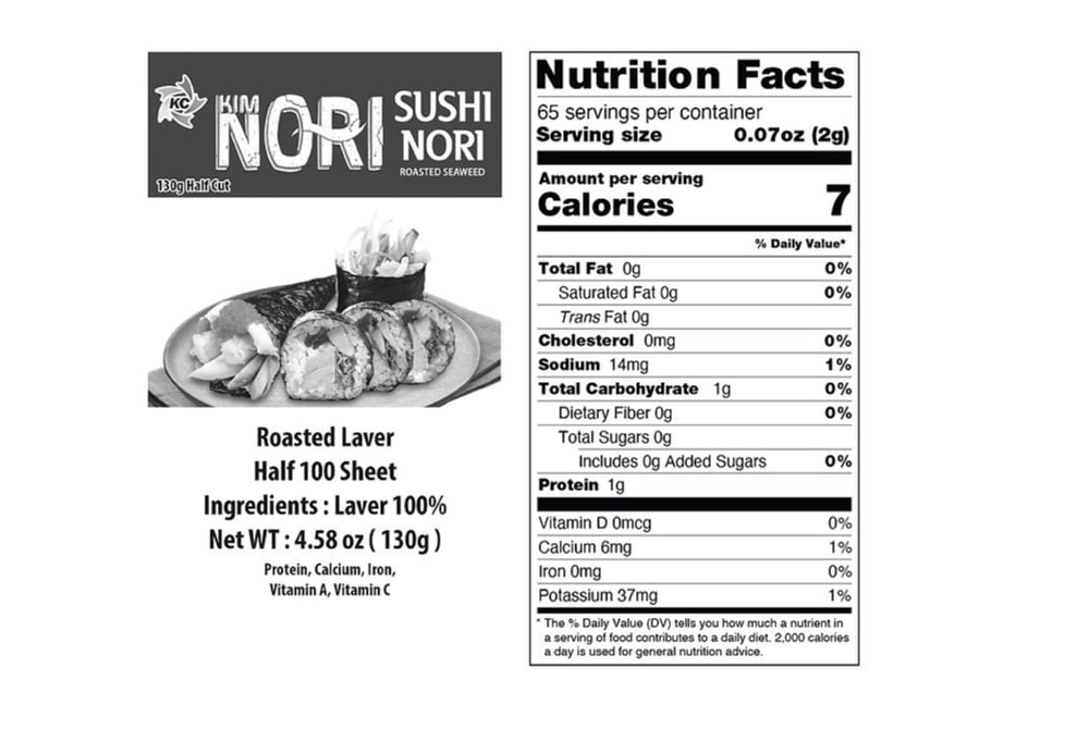 Sushi Nori - 100 Half Cut Size for Sushi, or Kimbap, Roasted