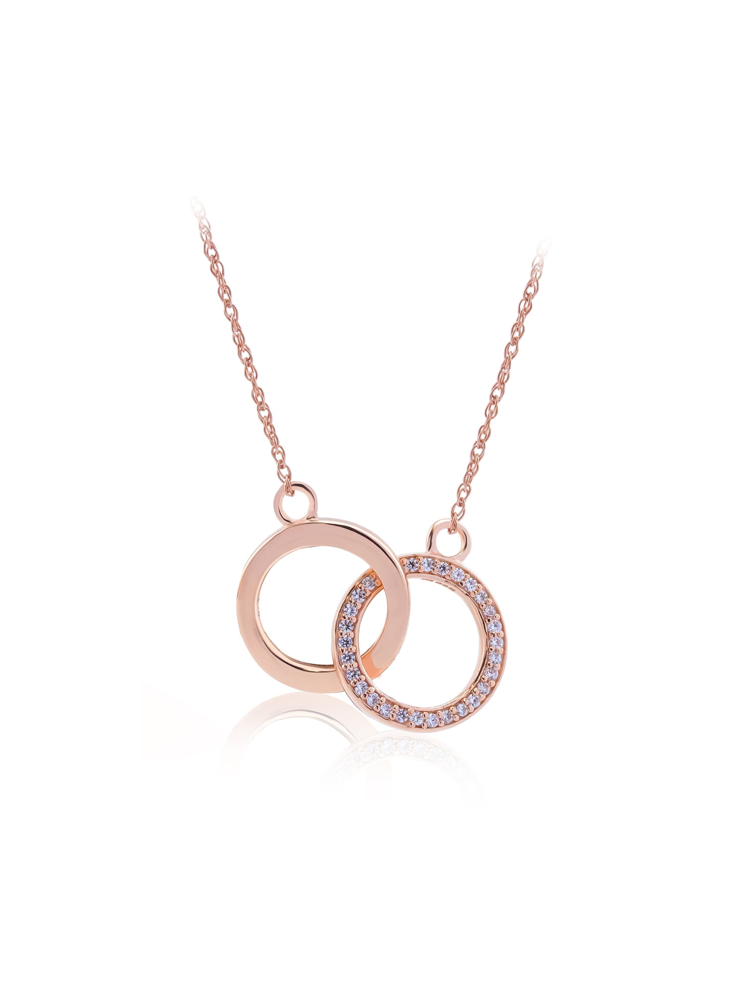 Rose Gold-plated Silver 11mm White House Pendant