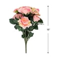 thumbnail image 5 of Allstate Rose Artificial Floral Bush Spray- 18" - Pink, 5 of 9