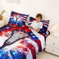 thumbnail image 3 of Castle Fairy Patriotic Lacrosse Stick Bed Sheets 4-Piece, American Flag Splash Full Size Sheets, Red White Blue,1 Fitted Sheet, 1 Flat Sheet and 2 Pillowcases, 3 of 6