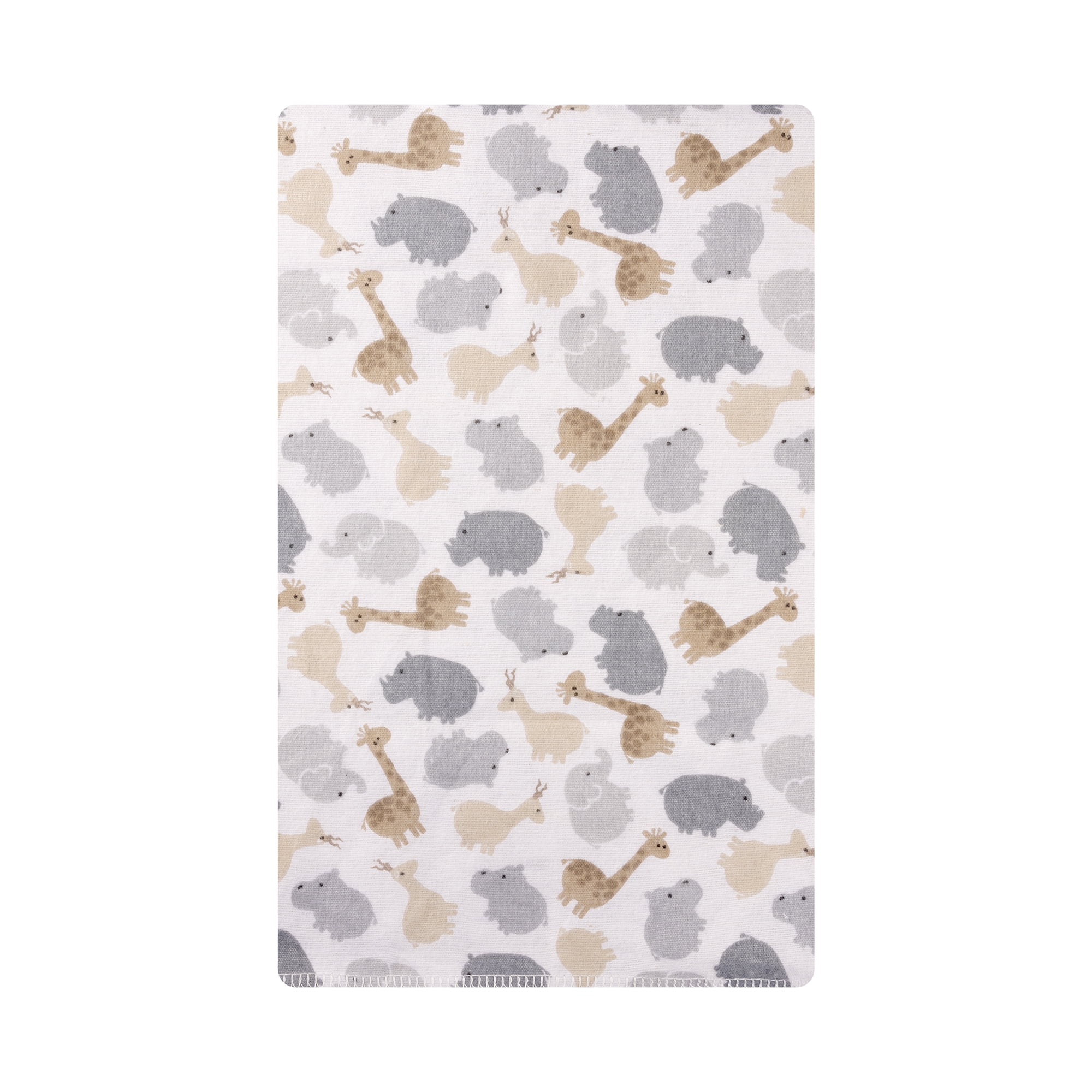 Hudson Baby Unisex Baby Cotton Poly Flannel Burp Cloths, Safari Friends 10-Pack, One Size