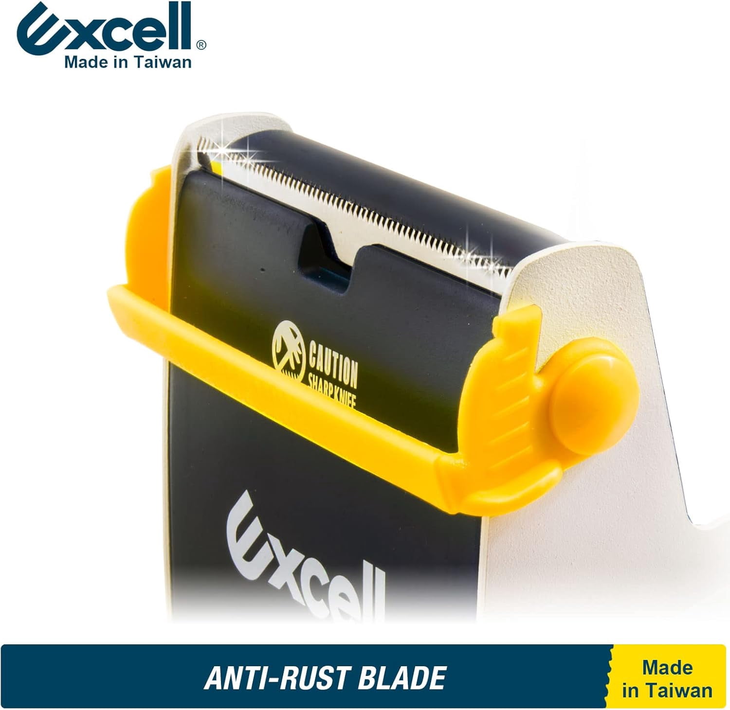 Excell Heavy Duty Steel Desk Tape Dispenser (3" Wide) with Safety Blade Cover, Desk Top Dispenser for Home,Office, Shop, Retail Store and Warehouse Wrapping Purpose (3 Inch)