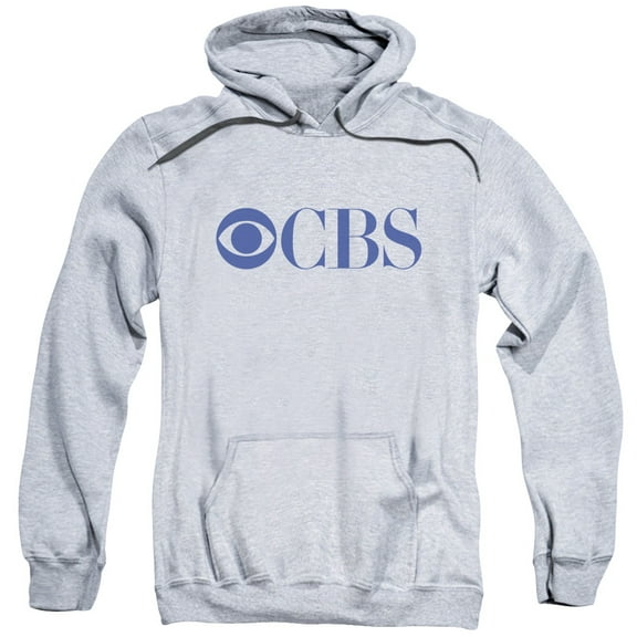 Cbs Logo Adult Pullover Hoodie Sweatshirt Athletic Heather
