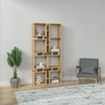 thumbnail image 2 of Ada Home Decor Bancroft Scandinavian Furniture 8 Open Cubic Shelf Bookcase, Oak, 2 of 7