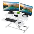 thumbnail image 1 of TechOrbits Convertisseur de Bureau d'Ordinateur-37 Pouces Hauteur Réglable, Bois MDF, Rehausseur Assis-Debout-Blanc, 37 Pouces, 1 of 5
