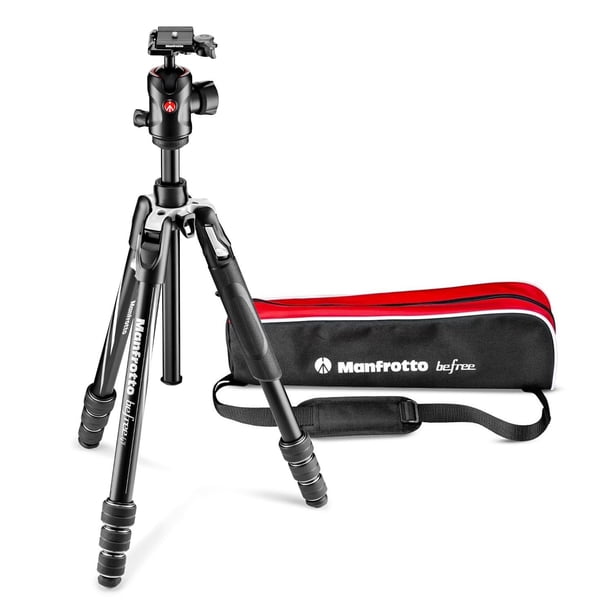 Trípode de Viaje Manfrotto Befree GT Aluminio Negro con Rótula y Cierre Twist Lock