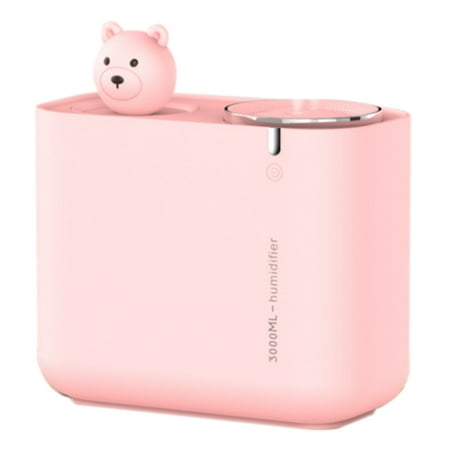 

3000ML Ultrasonic Home Air Humidifier Double Nozzle Cool Diffuser Cute Bear Fog USB Humidificador Pink