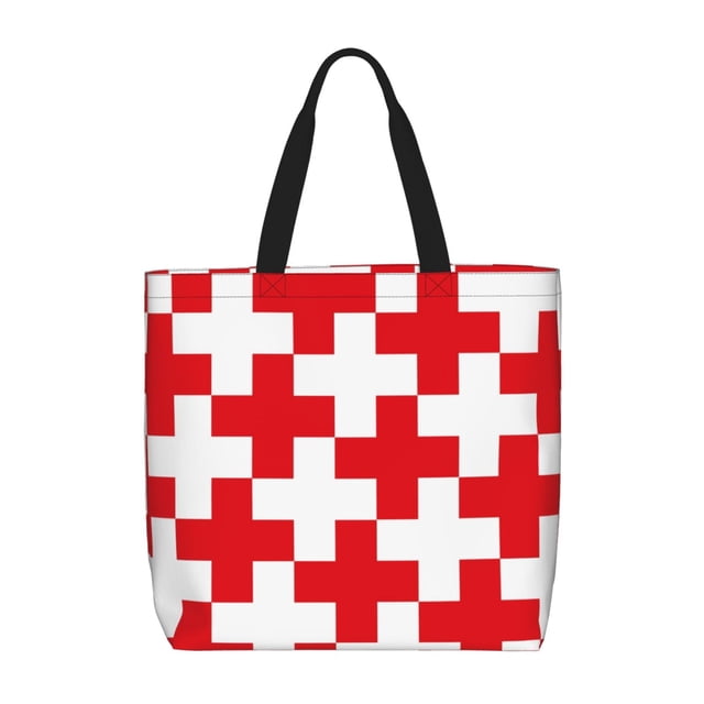 Easygdp Red Cross 1 Bolsa Tote para Mujer, Bolso de Hombro para Trabajo, Playa, Viajes, Compras y Supermercado