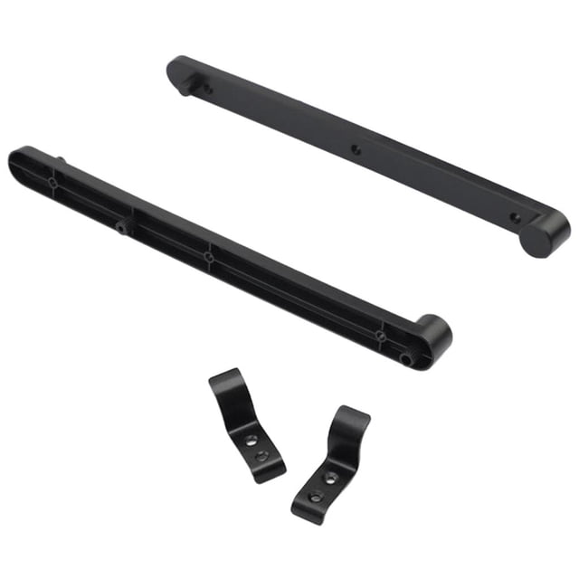 kit de rieles deslizantes de plástico zulema para gabinete 244x19,3 mm, rieles negros ABS de 244 mm con orificios de montaje y dos soportes curvados visibles, compatible con sistemas de cajones laterales o montados en la parte inferior y con cierre automático; a menudo usado para reparar o reemplazar herrajes de cajones.