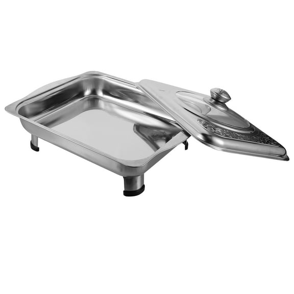 NIYANGLE Rectangular Buffet Food Tray 1Set Silver For Home Use Food Transport