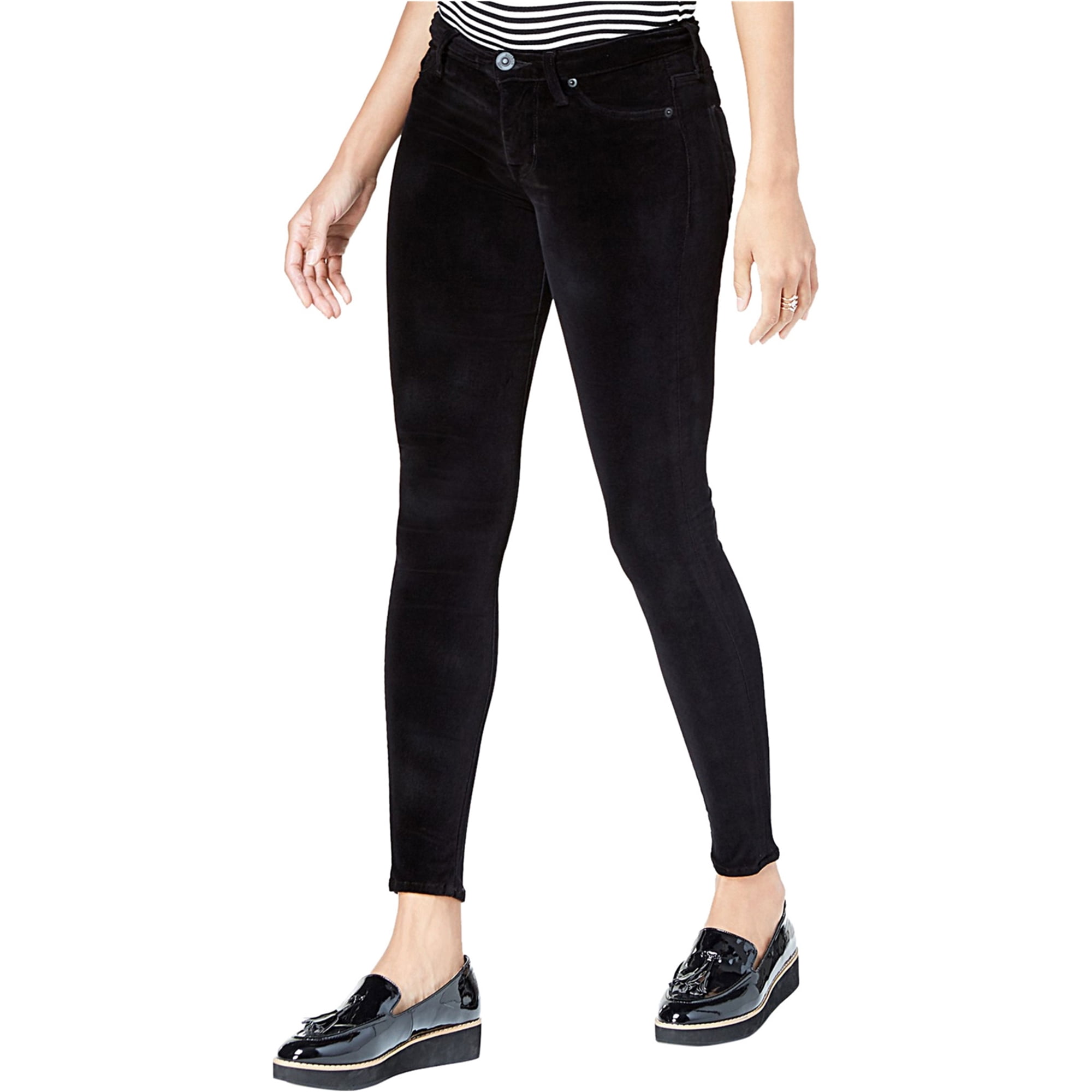 Black velvet skinny pants sales