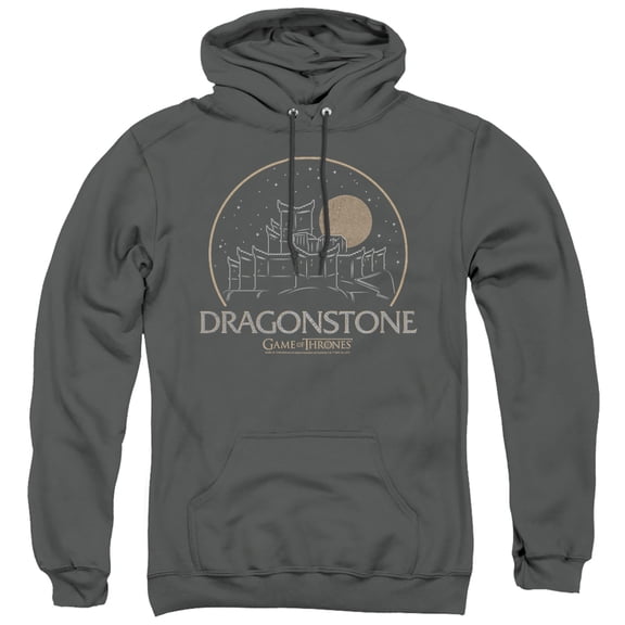 Game of Thrones Dragonstone Unisex Adult Pull-Over Hoodie,Charcoal, Small