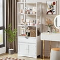 thumbnail image 6 of Kitchen Sideboard Pantry Cabinet Tall Freestanding Storage Cabinets with Shelves and Drawer for Bathroom Home Office, White, 6 of 9