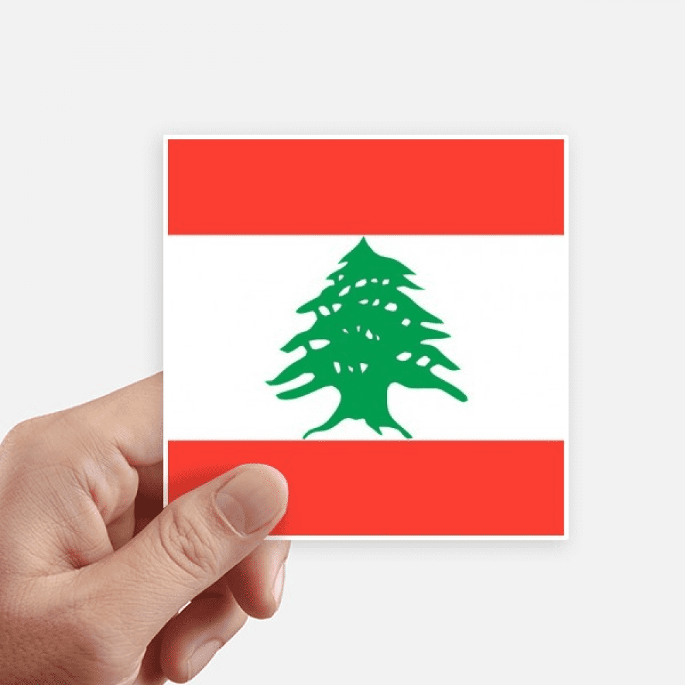 Lebanon National Flag Asia Country Sticker Square Waterproof Stickers
