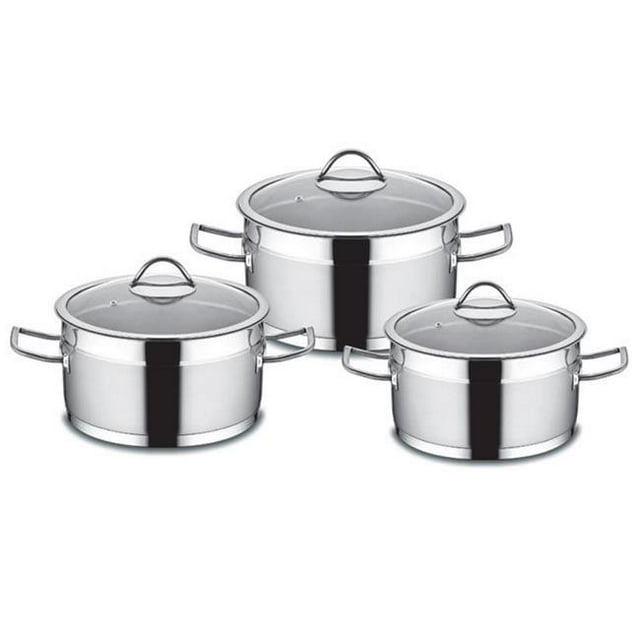 Discount World MD-K99-D777-SIR Sirma Stainless Steel Cookware Set, 3 Piece