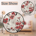 thumbnail image 2 of CURLYOOT Cherry Red Pinks Floral Blossom 5.2ft Round Rug for Living Room, Large Washable Area Rug, Non Slip Floor Mat Indoor Rugs for Bedroom, Dining Room, Offices, Entryway, 2 of 7