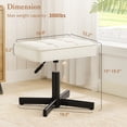 thumbnail image 3 of Carolayne Adjustable Vanity Stool, 360° Swivel PU Upholstered Stool for Makeup Room & Bedroom, White, 3 of 8