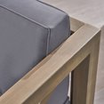 thumbnail image 6 of Morgan Outdoor 4 Seater Acacia Wood Loveseat Chat Set, Gray Finish and Dark Gray, 6 of 9