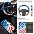 thumbnail image 3 of Jeiento American Flag 17 Pcs Car Seat Cover Full Sets, Car Seat Cover Floor Mats Steering Wheel Cover Armrest Pad Cover Seat Belt Pads Coasters Keychain, 4Th of July Auto Accessories Decor, 3 of 8