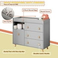 thumbnail image 3 of KULAGAGA Changing Table Dresser, Baby Nursery Dresser with 3 Drawers and Shelf, Top Guardrail and Large Storage Cabinet, Hidden Trash Storage, Baby Changing Dressers for Nursery Room, Gray, 3 of 7