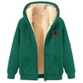 thumbnail image 5 of Nmnitkp Fall Coats No Pilling,No Fade Women's Sherpa Lined Hooded Sweatshirt Zip Up Winter Warm Hoodie Comfy Hooded Fleece Jacket Green,L, 5 of 8