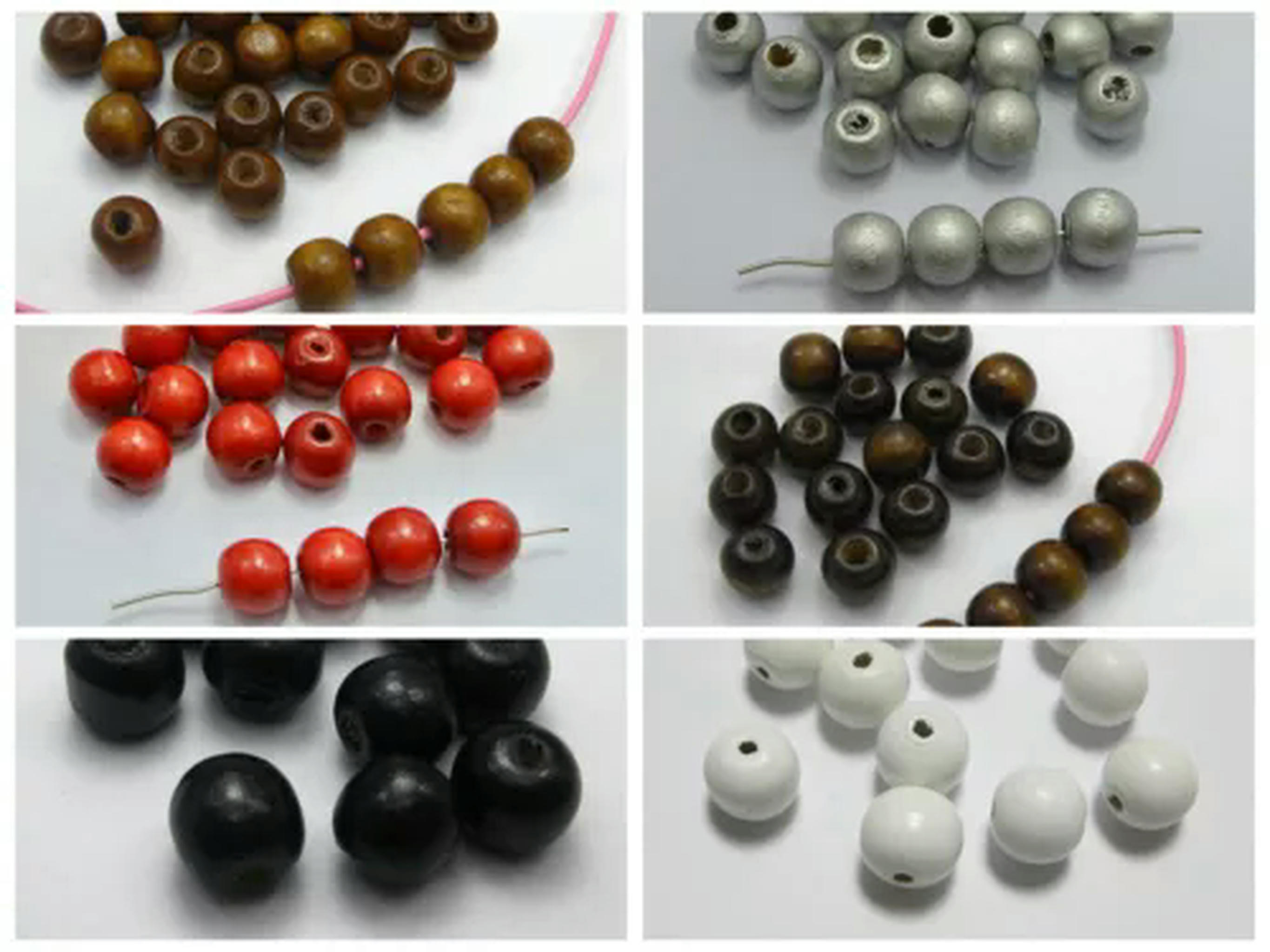 EOEMY 500 Round Wood Beads 12mm Wooden Beads Color For Choice-Red