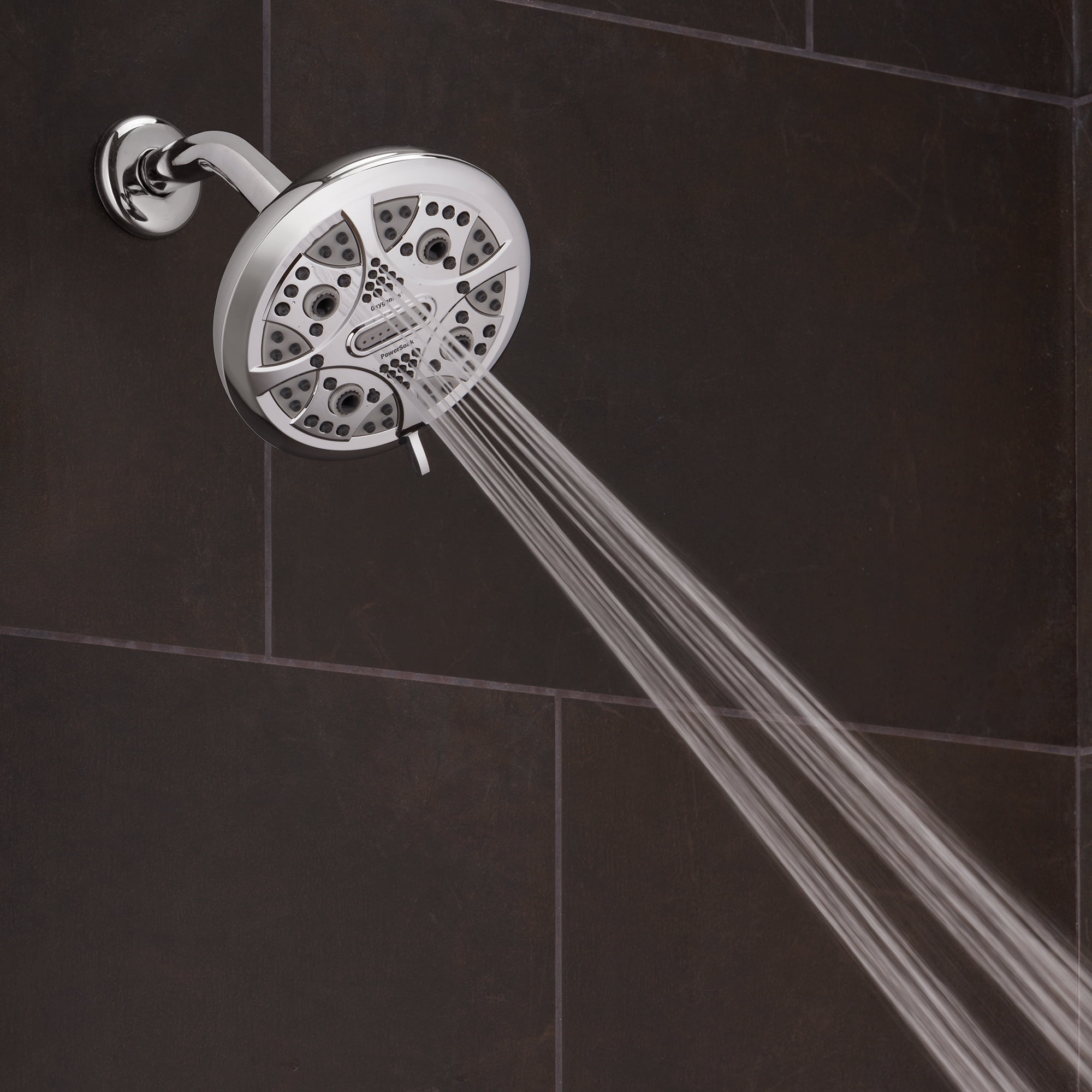 Oxygenics, 5-Spray, PowerSoak, Rain Shower Head, Chrome, 1.8 GPM 42288