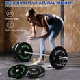 thumbnail image 3 of BalanceFrom Olympic Bumper Plate Weight Plate with Steel Hub, Black, 100 lbs Set with 6FT Olympic Barbell and Clips, Multiple Packages, 3 of 12