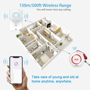 SINGCALL Tuya Wifi Smart Wireless Caregiver Pager System Nurse Calling Alert System for Elderly Patient Seniors Disabled(Only Supports 2.4GHz Wi-Fi)