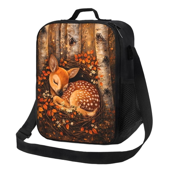 Fawn Lunch Bag Insulated Thermal Lunch Box with Shoulder Strap & Handle for Women and Men
