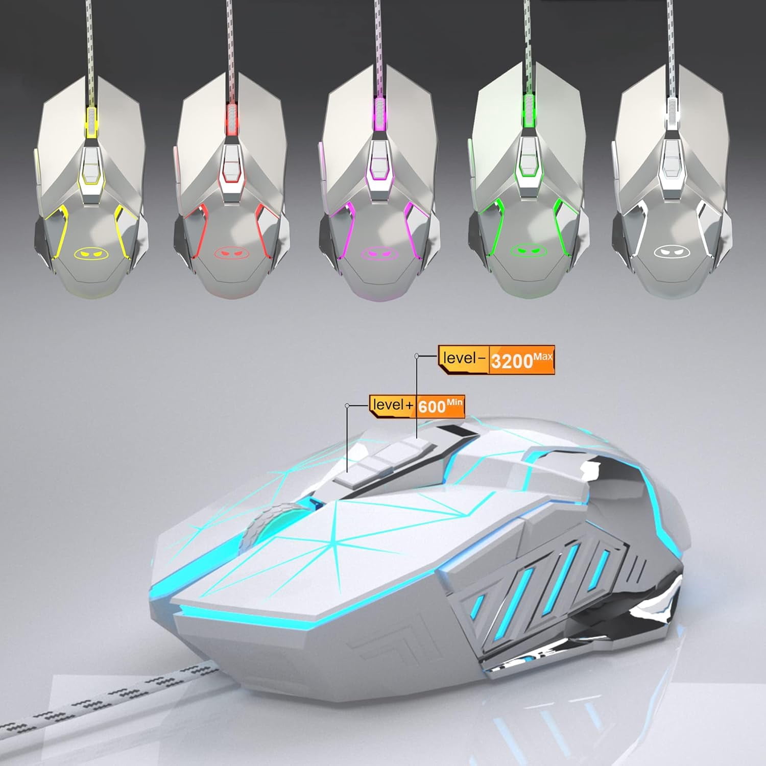 Typewriter Mechanical Gaming Keyboard and Mouse Combo, Retro Punk Round Keycaps RGB Rainbow Backlit Wired Keyboard for Game and Office