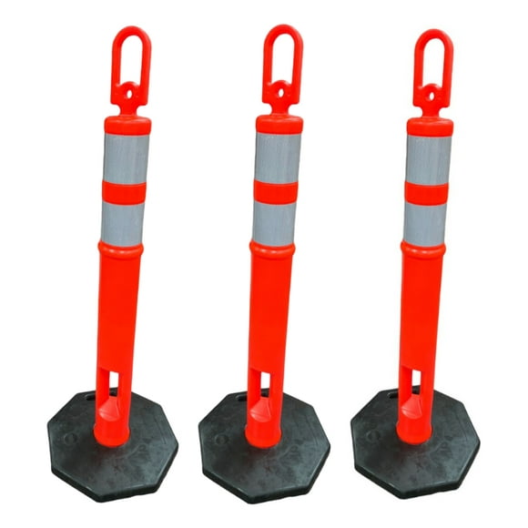 Paquete 3pz Poste Delimitador 110cm D Polietileno/reflejante