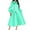 Mint Green, variant on FcBaudy Long Sleeve Round-Neck Mid-Calf Dress,Summer Dresses for Women Women Versatile Fashion Long Sleeved Waist Retraction Solid Split 7/4 Sleeve Waist Wrapped Large Hem Long Dress Women Dress