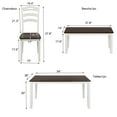 thumbnail image 2 of Churanty 5 Piece Farmhouse wood Dining Table Set, Off White, 2 of 15