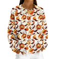 thumbnail image 5 of Halloween Tops for Women Pumpkin Graphic Crew Neck Long Sleeve Fashion Funny Party Pullover Top Multicolor 01 L, 5 of 6