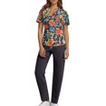 thumbnail image 7 of Yungyresw Scrubs for Women Set Floral Print V-Neck Short Sleeve Scrub Top & Pant Plus Size Nurse Shirt Soft Nurse Uniform with Pockets, 7 of 7