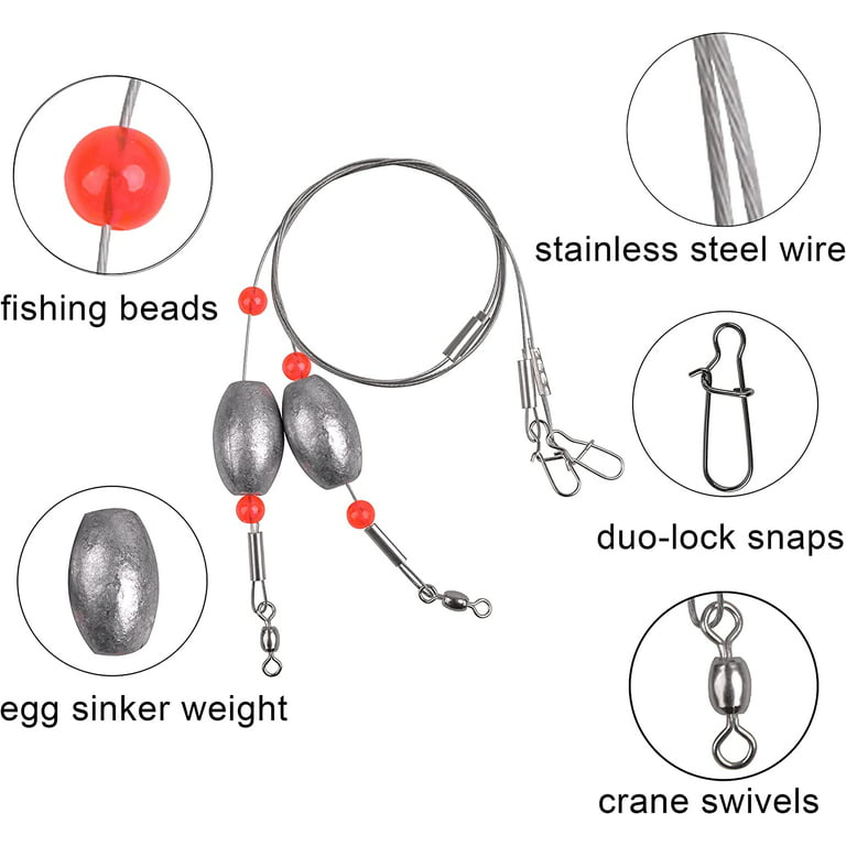 Fishing Egg Sinker Weight Rigs - 4pcs Catfish Rig Ready Rigs with
