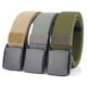 thumbnail image 3 of Cinturón para hombre de 47.2 ", correa de lona de nailon para exteriores, cinturón informal con hebilla de plástico transpirable para deportes de trabajo, gris-verde brillar Electrónica, 3 of 5