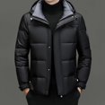 thumbnail image 3 of Chaqueta corta con capucha y plumón, chaquetas ligeras y acolchadas, ropa de invierno de diseñador con relleno de plumón de pato para hombre, abrigo acolchado para el frío para hombre, 3 of 5