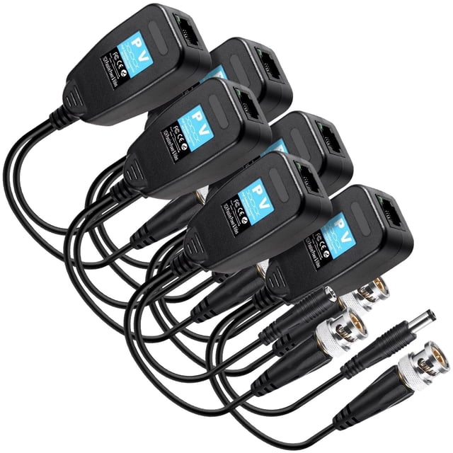 Par de Conectores Videovigilancia VideoLinkDuo 3 Pares Pasivo 1080P 450m 12~36V Negro Plástico.